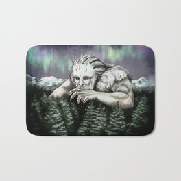 Ymir the Frost Giant Bath Mat | Snow, Drawing, Fantasy, Trees, Ymir, Earth, Borealis, Loki, Thor, Ice 