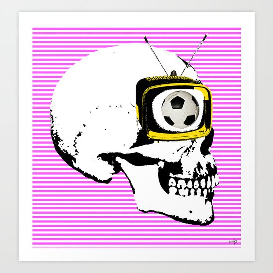 Football Mind - a round thing in the TV eye v2 Art Print