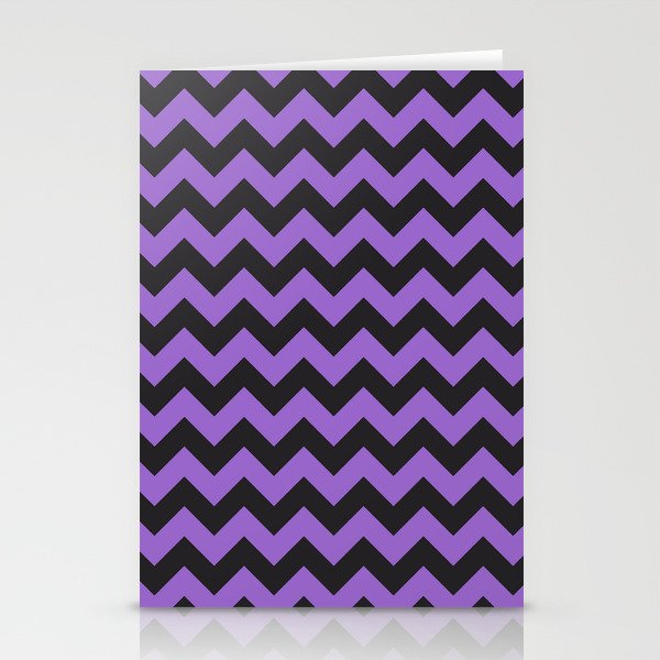 Raisin and Amethyst Chevrons Stationery Cards