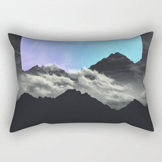 echo mountains Blue Rectangular Pillow