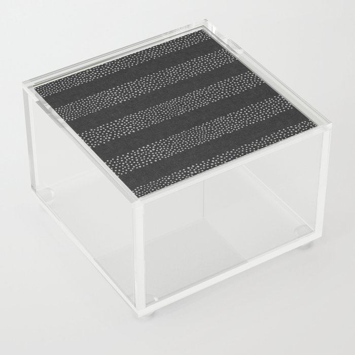 angrand stipple stripes - charcoal Acrylic Box