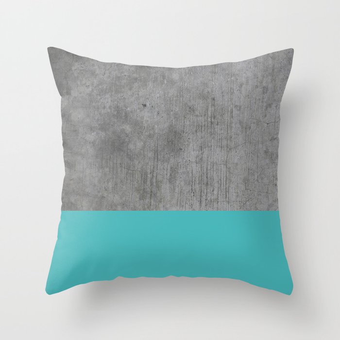 Concrete x Blue Throw Pillow