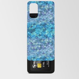Aqua Blue Mermaid Pattern Metallic Glitter Android Card Case