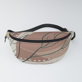 Modern abstract leaf brown Fanny Pack