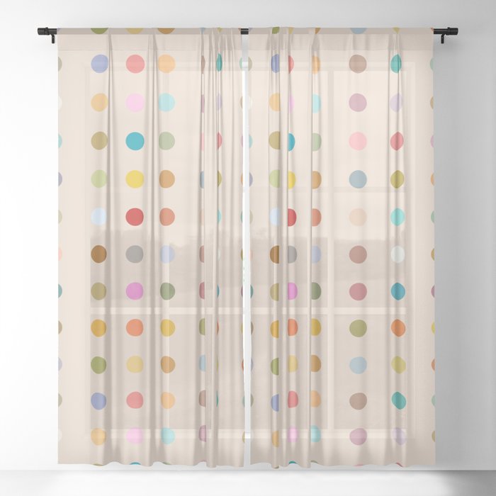 Abstraction_DOTS_COLOURFUL_JOY_HAPPY_LOVE_POP_ART_0329M Sheer Curtain