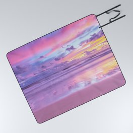 Purple Sky & Beach Picnic Blanket