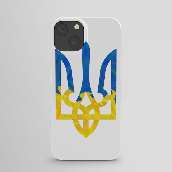 Low polygonal ukrainian trident iPhone Case