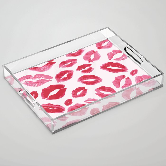 Lipstick Kisses Acrylic Tray