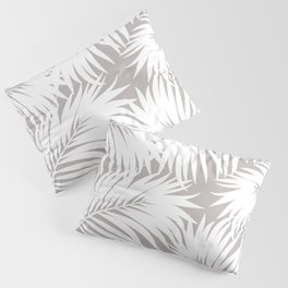 Palm Tree Fronds White on Soft Grey Hawaii Tropical Décor Pillow Sham