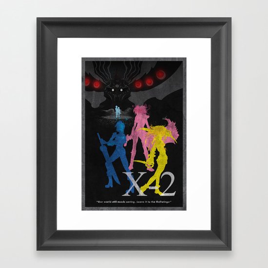 Vintage FF Game Poster X-2 Framed Art Print