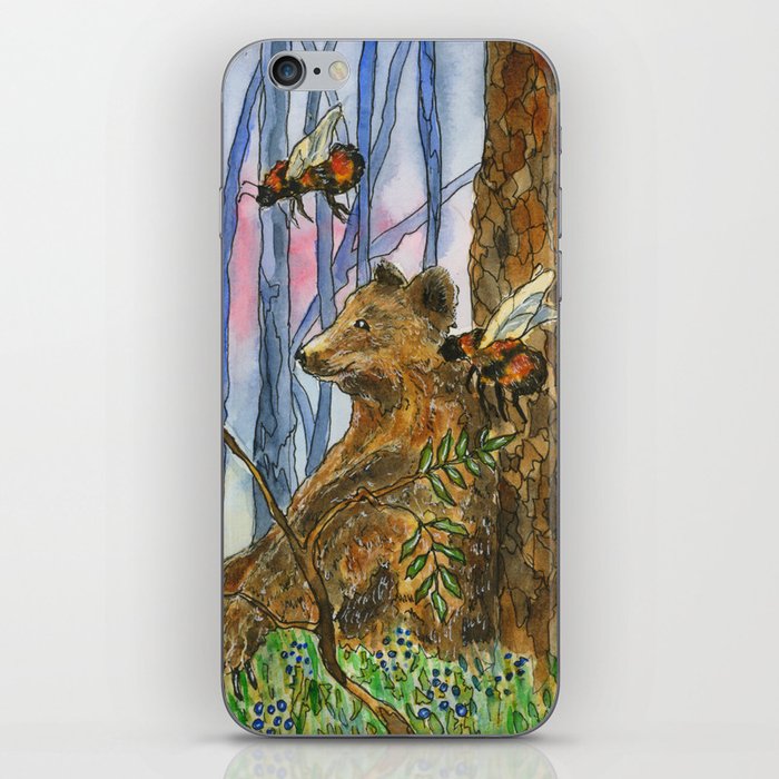 Bear in a Blueberry Forest iPhone Skin