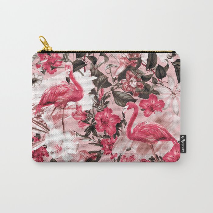 Floral and Flemingo III Pattern Carry-All Pouch