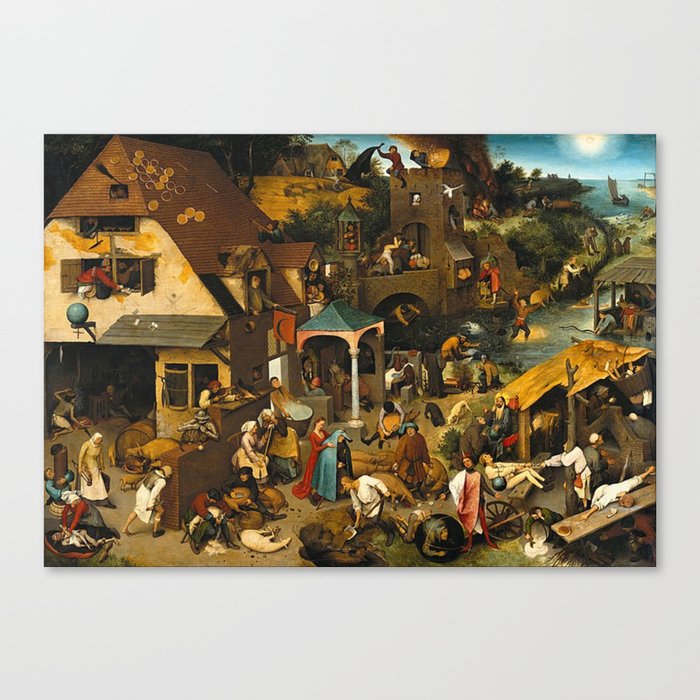 Pieter Bruegel the Elder Netherlandish Proverbs Painting Canvas Print