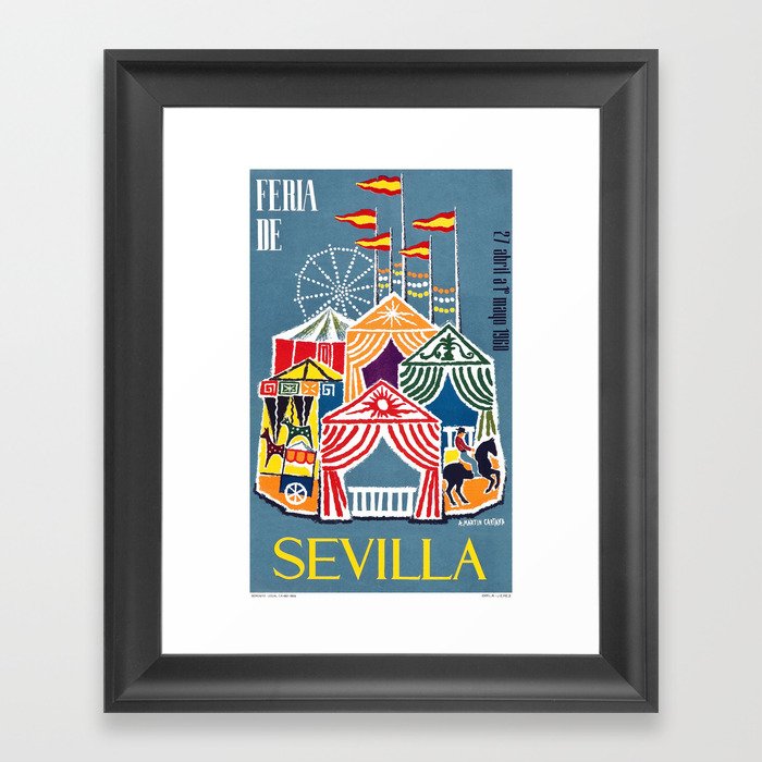 Spain 1960 Seville April Fair Travel Poster Framed Art Print