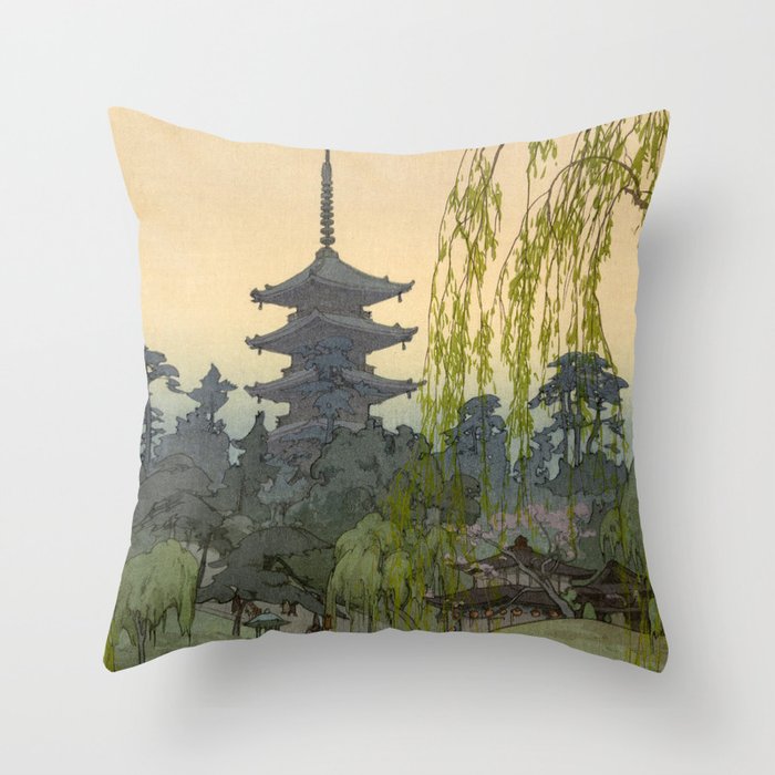 Sarusawa Pond_Hiroshi YoshidaJapanese printmaker(1876-1950) Throw Pillow