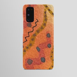 Hand Painted Orange Watercolor Abstract Design - Citrus Vibes Android Case