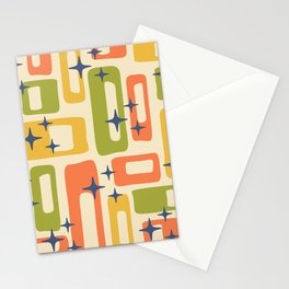 Mid Century Decoration Mid Mod 277 Orange Yellow Olive Stationery Card