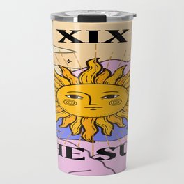 Retro Tarot Card The Sun XIX Travel Mug