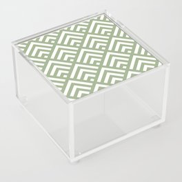 Midcentury Sage Green Geometric Minimalist Acrylic Box