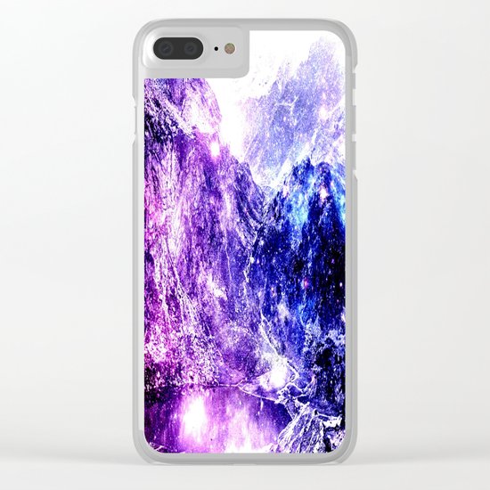 galaxy mountains Clear iPhone Case