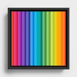 RAINBOW Stripes Pattern Rainbow Pride Framed Canvas