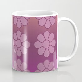 Dusky Pink Symmetrical Flower Pattern with Gradient Coffee Mug