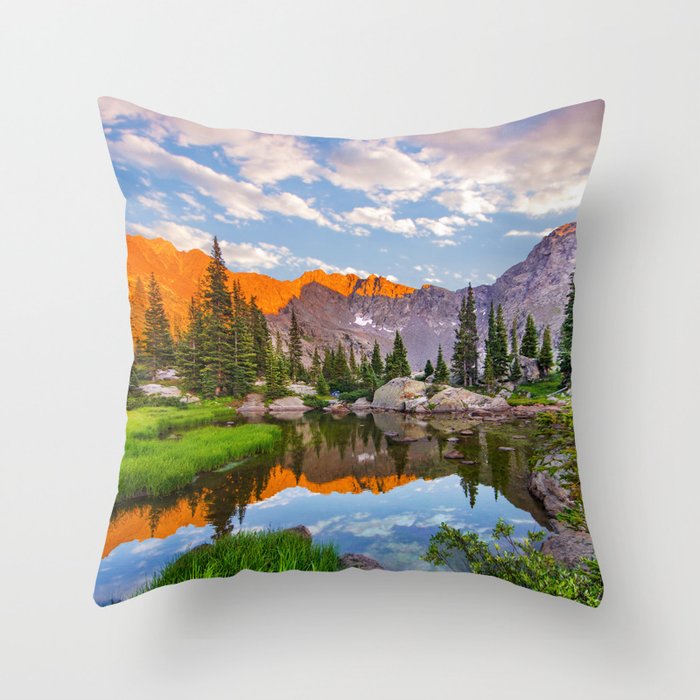 Mystic Island Lake Throw Pillow