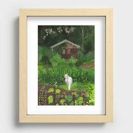 White cat Recessed Framed Print