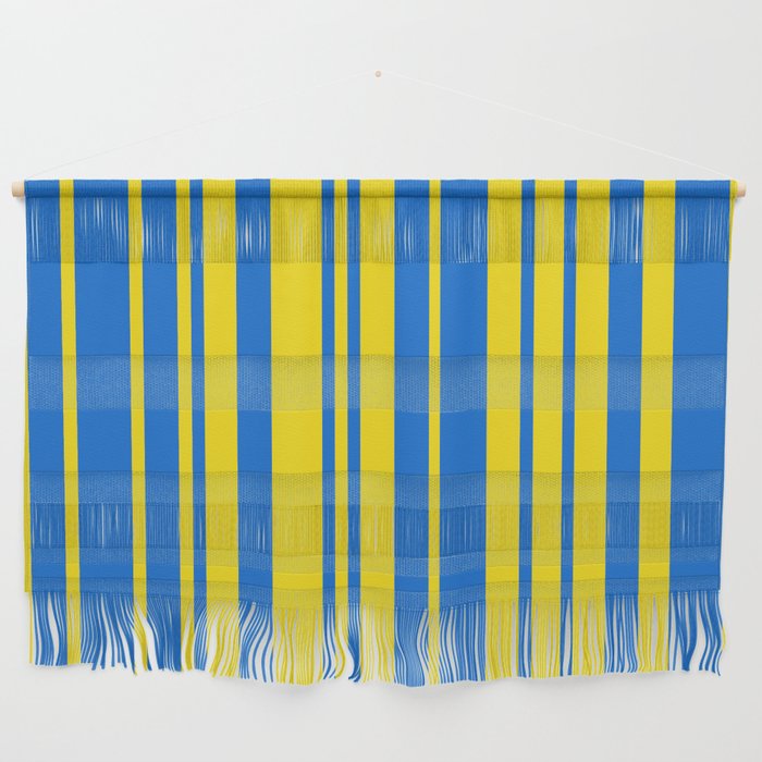 Support Ukraine Elegant Stripes Chaotic Stripes Blue Yellow Wall Hanging