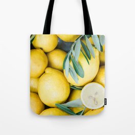 Lemons & Olive branches | Italian lifestyle | Travel photography food wall art print Tote Bag