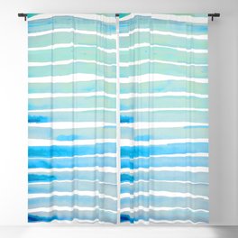New Year Blue Water Lines Blackout Curtain