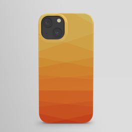 Orange and yellow ombre polygonal geometric pattern iPhone Case