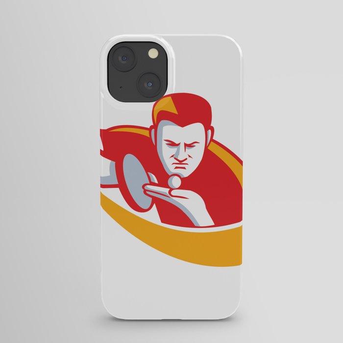 Table Tennis Player Serving Mascot iPhone Case