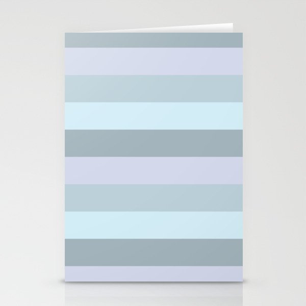 Pastel Stripes Blue Stationery Cards