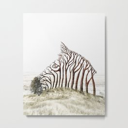 Zebra Tree Illusion Metal Print