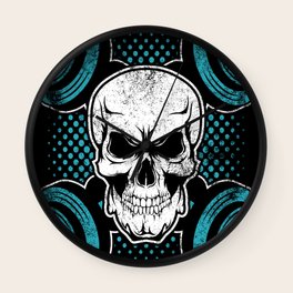 Skull Barbell Wall Clock