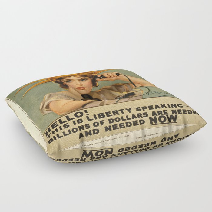 Vintage poster - Liberty Bonds Floor Pillow