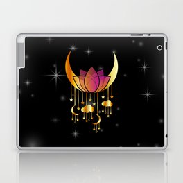 Mystic flower of life dreamcatcher with moons and stars Laptop Skin