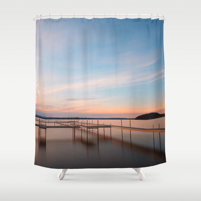 Saratoga Lake Sunset Shower Curtain