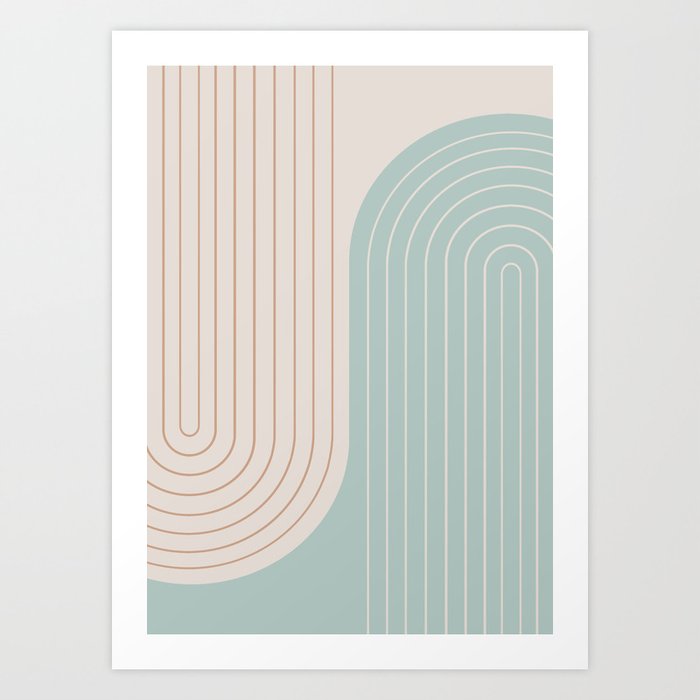 Two Tone Line Curvature XL Art Print