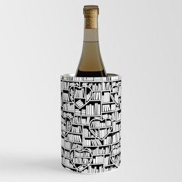 Book Lover Heart Library Pattern Wine Chiller