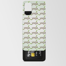 Yoga asana and green leaves typography Android Card Case