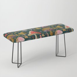 Mushroom Collection – Teal Bench