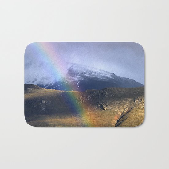 "Rainbow through the snow mountains". Into the storm. Bath Mat