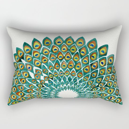 Peacock Mandala Rectangular Pillow