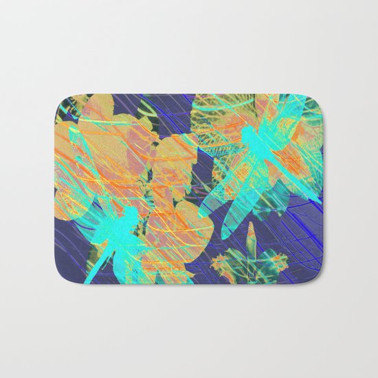 Colorful Dragonflies QD Bath Mat