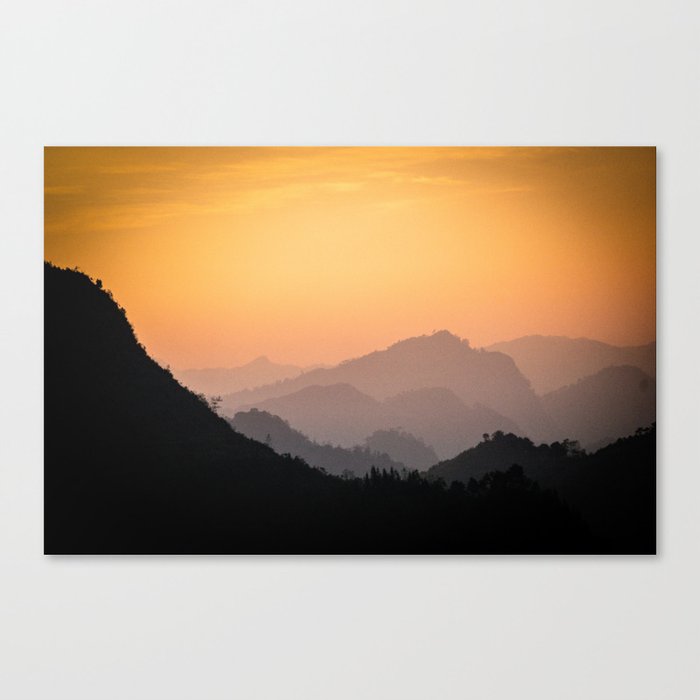mountains at dusk Canvas Print
