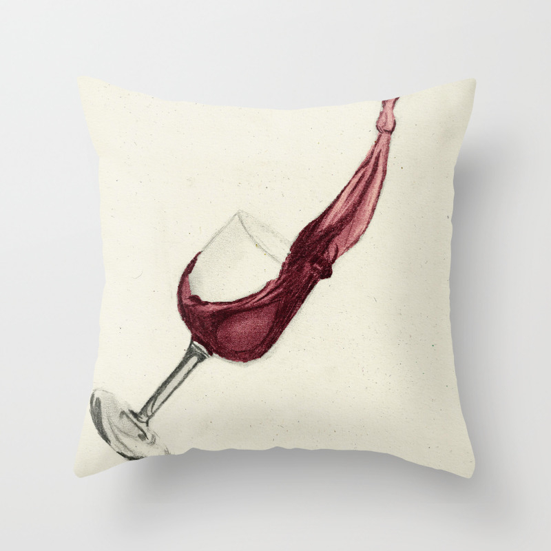Spilling Wine 3 Color Throw Pillow By Merialayne Society6