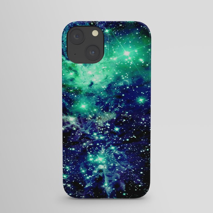 Fox Fur Nebula Galaxy Teal Midnight Blue iPhone Case