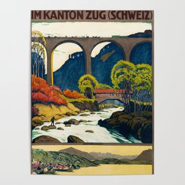 Nostalgic Strassenbahnen im Kanton Zug Poster